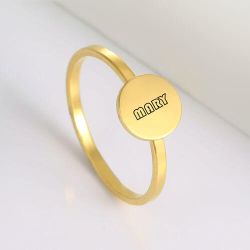Custom laser engraving supplies accessories wholesale vendors personalized 14k gold name engraved rings manufacturers